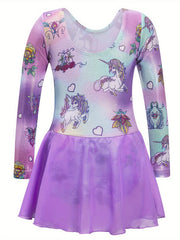 Tie Dye Unicorn & Butterfly Gymnastics Romper for Dance