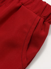 Boys Elastic Waist Long Pants Straight Leg Trousers Solid Casual Pants