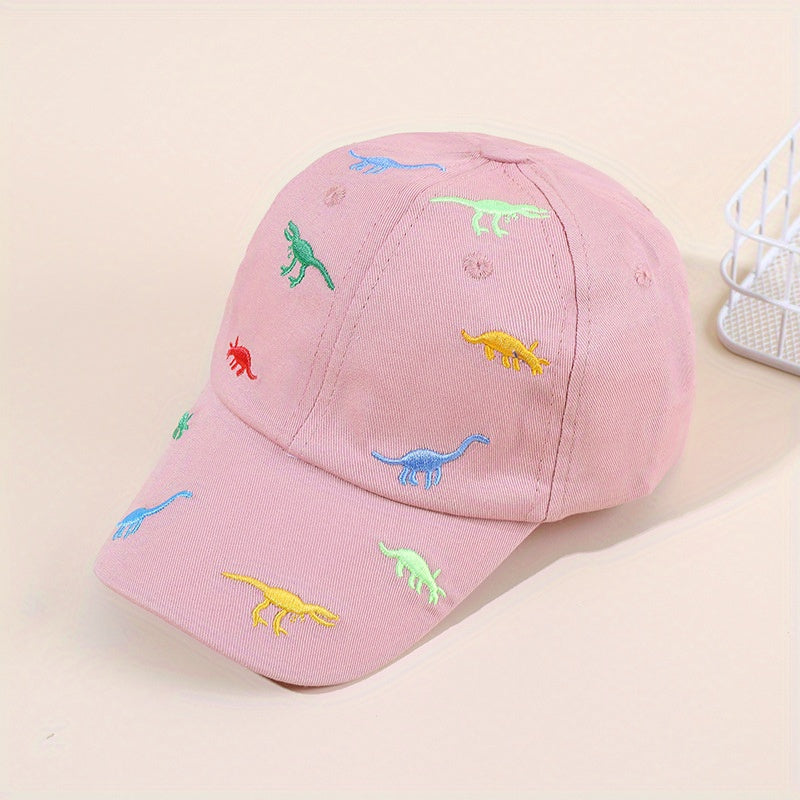 Casual Dinosaur Embroidery Cap Sun Protection for Kids