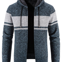 Men's Hooded Plush Sweater with Contrast