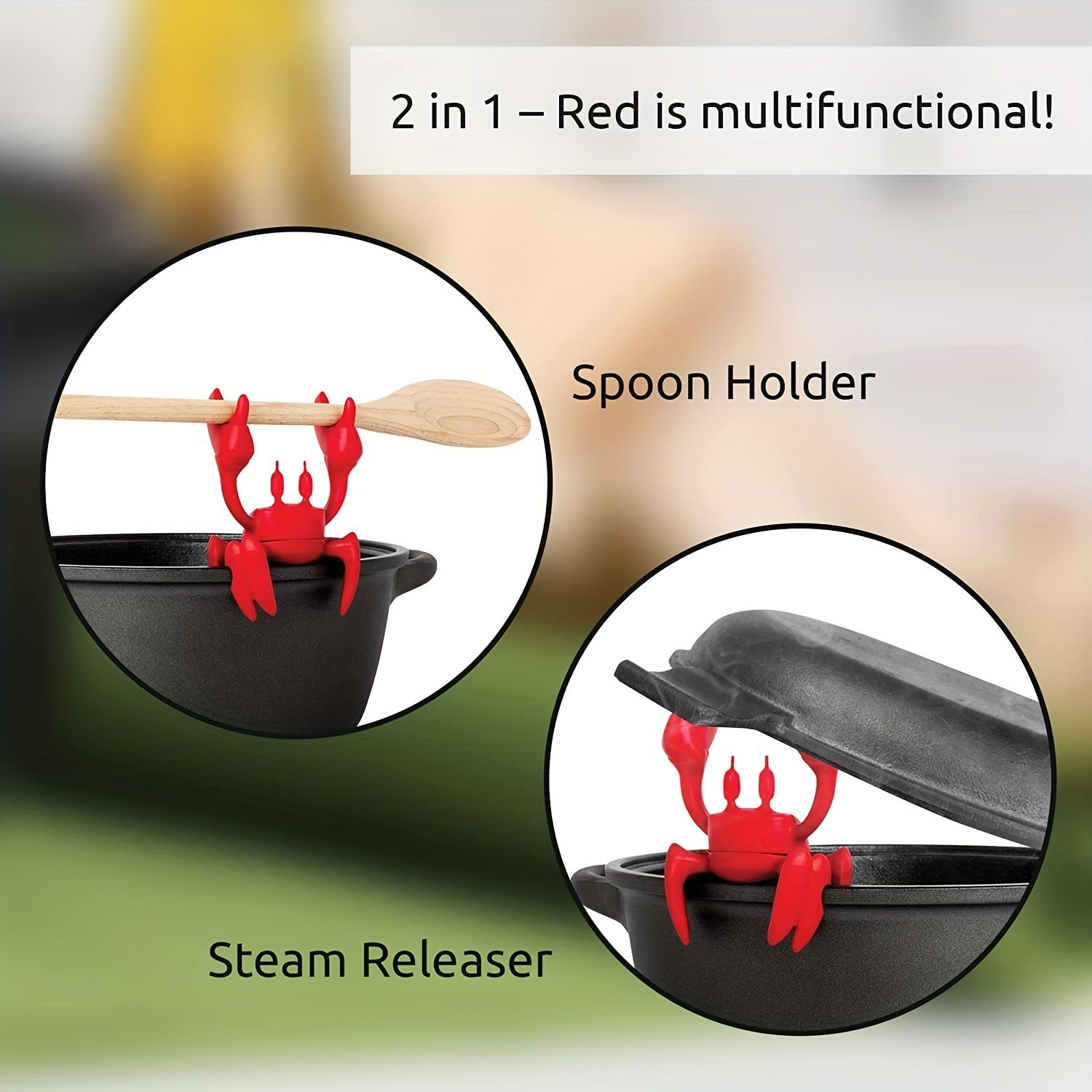 Red Crab Utensil Rest Heat Resistant Spoon Holder