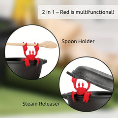 Red Crab Utensil Rest Heat Resistant Spoon Holder