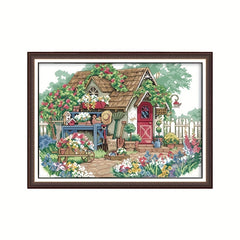 Romantic Pastoral Landscape Cross Stitch Embroidery 14CT Cloth Eco Cotton