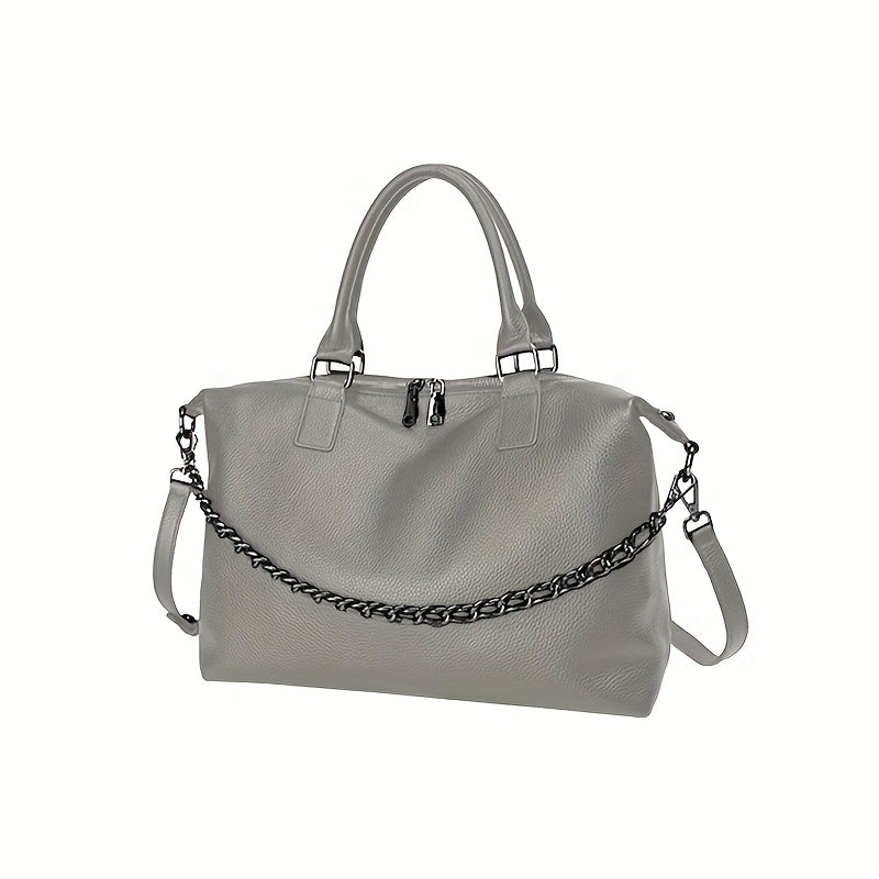 Lychee Pattern Leather Crossbody Bag for Women