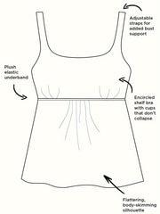 Women's Plus Size Modest Tankini Set Scoop Neck Cami Top & Panty S