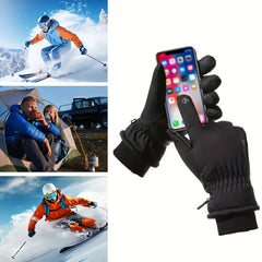 Men's Winter Ski Gloves - Warm, Waterproof, Windproof