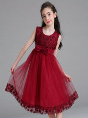 Toddler Girls Butterfly Applique Mesh Princess Dress