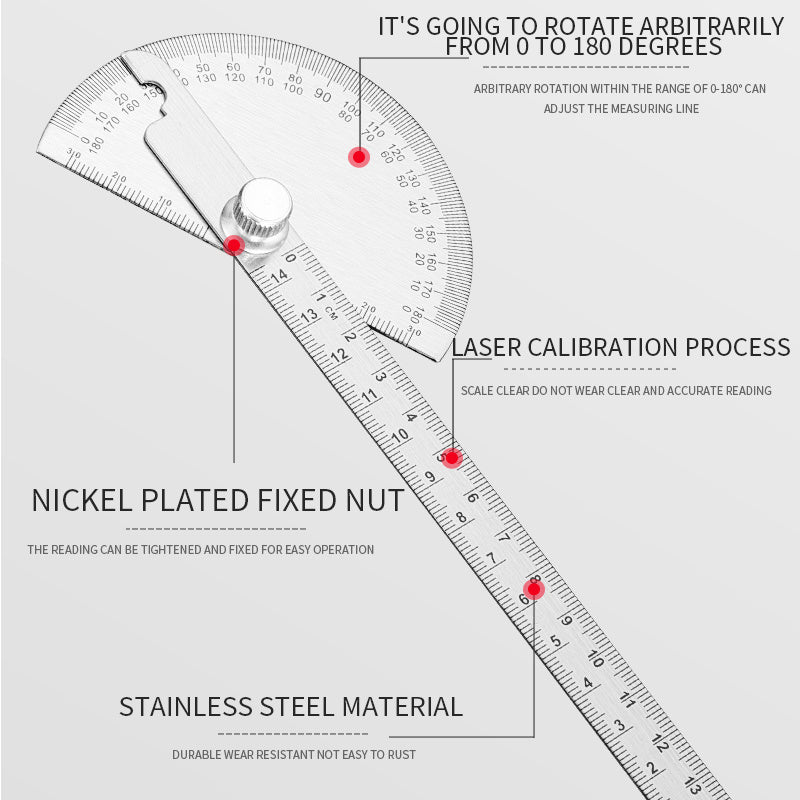 Stainless Steel Angle Gauge Protractor for Accurate Angle Measurement