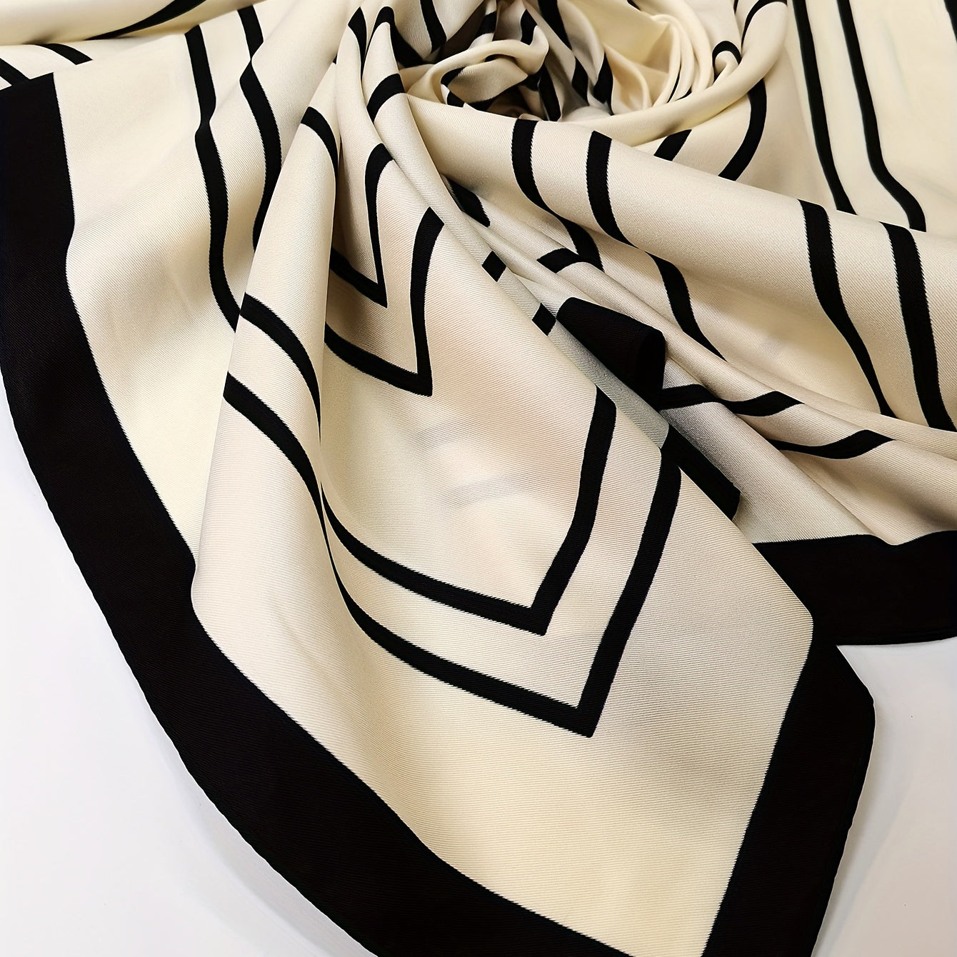 70cm Small Square Scarf Geometric Mosaic Print Casual Shawl Women's Neckerchief