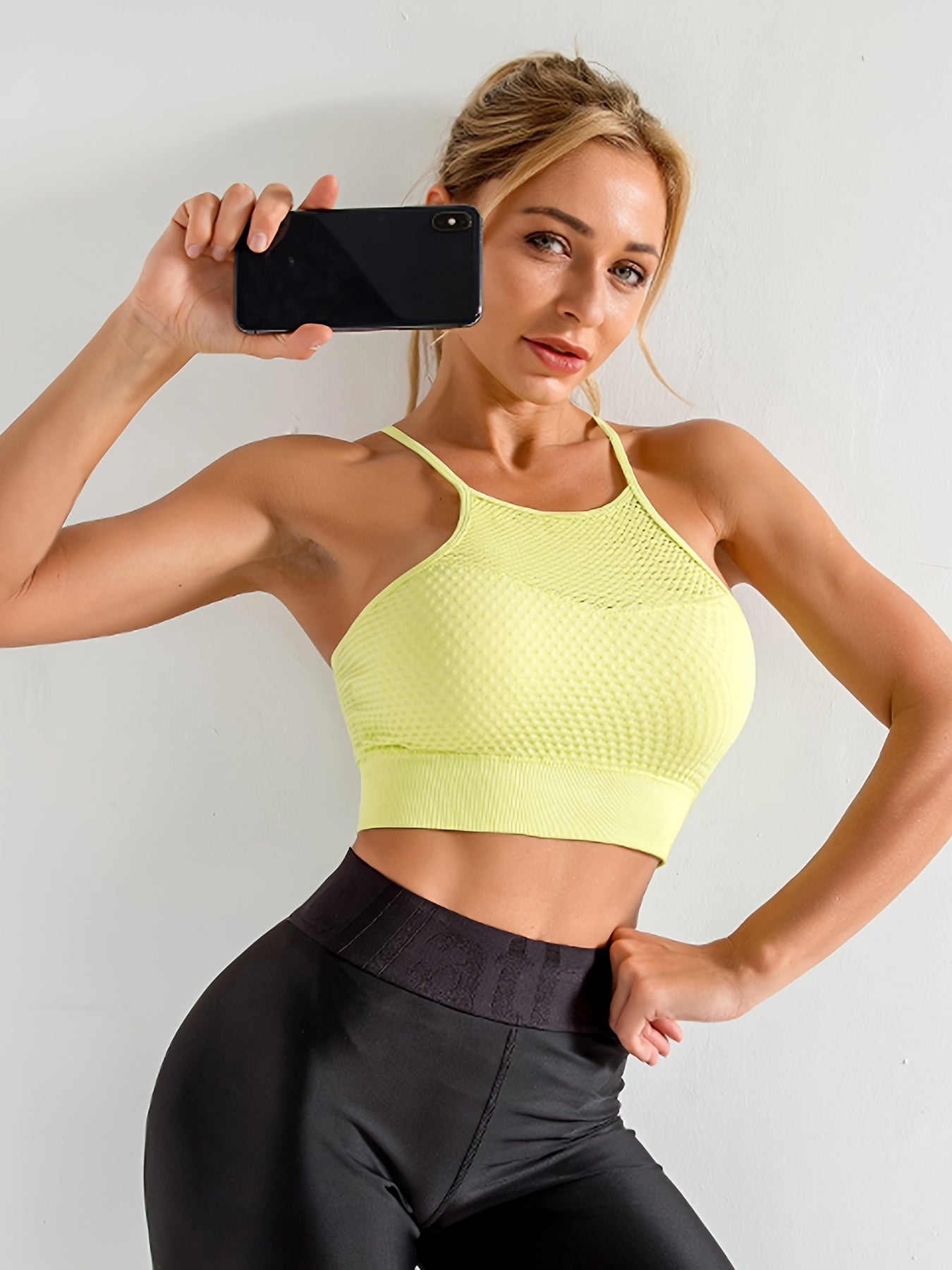 Mesh Sports Bra Racer Back Shockproof Quick Drying Yoga Workout Bra