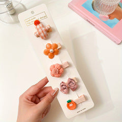 5pcs Crown Rabbits Flowers Bow Mushroom Hair Clips for Girls