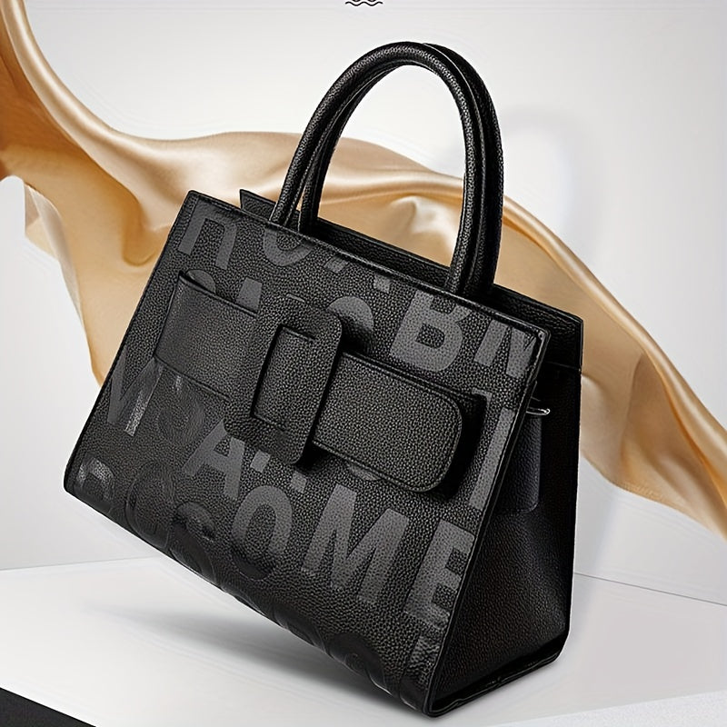 Embossed Handbag Women's Fashionable Satchel Bag With Zipper