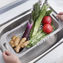 Retractable Sink Drain Basket Multifunctional Fruit And Vegetable Washing Basket