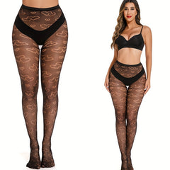 Heart Pattern Fishnet Stockings