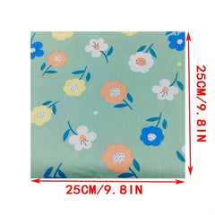 8pcs Green Flower Series Cotton Twill Fabric for Quilting and Sewing DIY