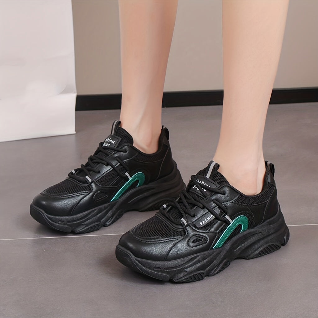 Thick Bottom Shock Absorption Chunky Sneakers Lightweight Comfort Dad Shoes