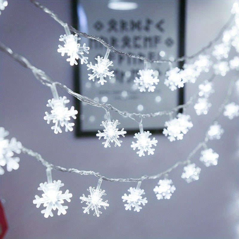 Snowflake LED String Lights 10 Lights 1.5m
