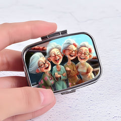 Laughing Med Box 2pcs Portable Vitamin Holder Decorative Metal Organ Box