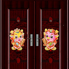 2pcs Year Of The Dragon 3D Zodiac Door Stickers