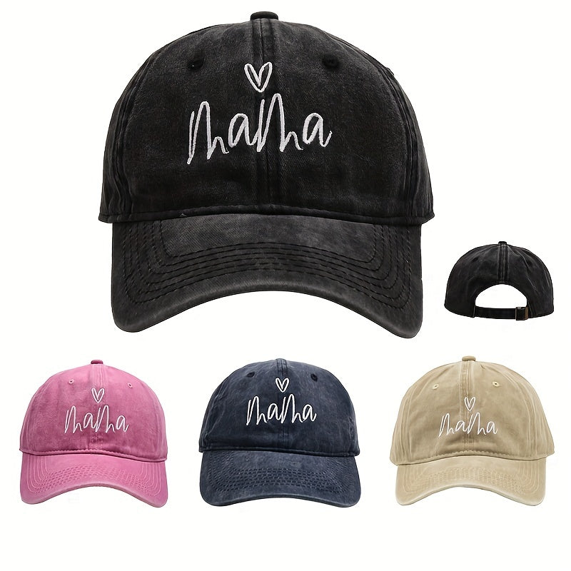 Mama Embroidery Baseball Cap Sun Hat Lightweight Distressed Sun Hats for Women