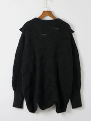 Casual Sweater Women's Plus Knitted Half Zipper Long Sleeve Pullover