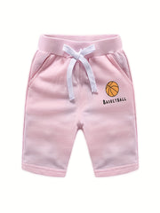 Boys Basketball Shorts Drawstring Waist Pockets Casual Kids Clothes