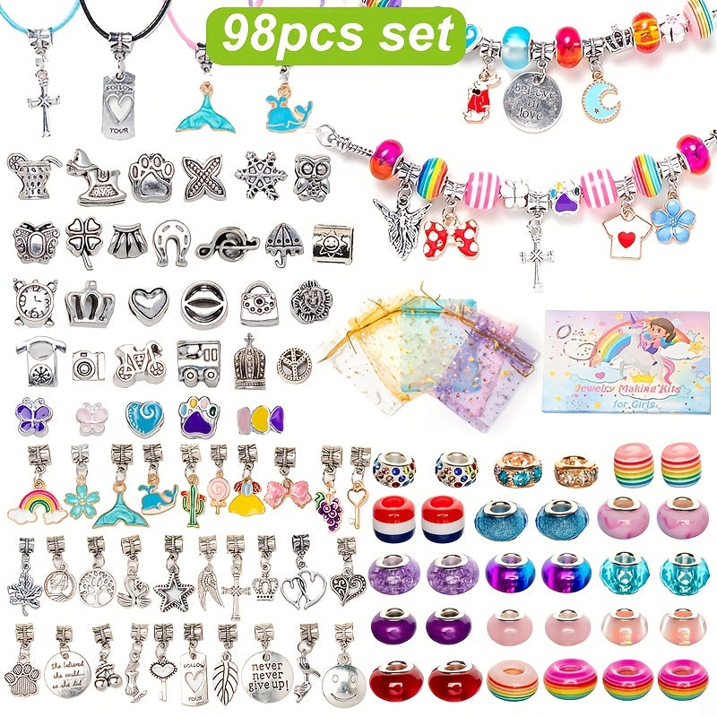 DIY Jewelry Making Kit 162pcs Women's Bracelet Necklace Girls' Jewelry Accessori