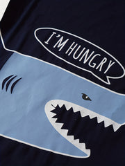 Toddler Boys Shark Graphic Pajamas Set Long Sleeve Top & Pants Sleepwear