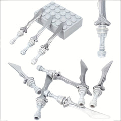 9pcs Silvery Weapon Building Blocks Knight Warrior Duel Toy Acces