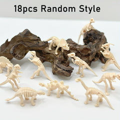 Mini Dinosaur Skeletons Set - 18pcs Realistic Figures