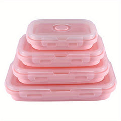 4pcs Foldable Lunch Box Leakproof Container for Teens & Wo