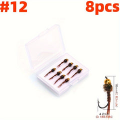 16pcs Bead Head Pheasant Tail Nymph Fly Trout Fishing Lure Sinking Fly