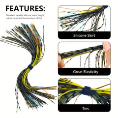500 Silicone Fishing Line Skirts + 13 Rubber Wires for DIY Lures Bundle