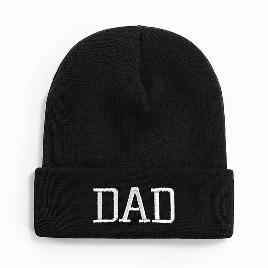 DAD Embroidered Knitted Hat Winter Warm Hip Hop Beanie Hat
