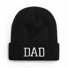 DAD Embroidered Knitted Hat Winter Warm Hip Hop Beanie Hat