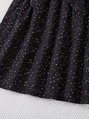 Girls' Polka Dot Print A Line Swing Tunic Dress with Belt