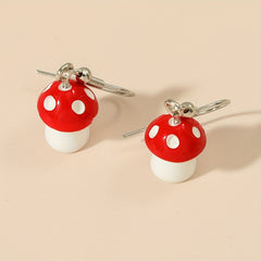 12pcs Small Mushroom Drop Earrings for Girls, Decorative Accessories Gift