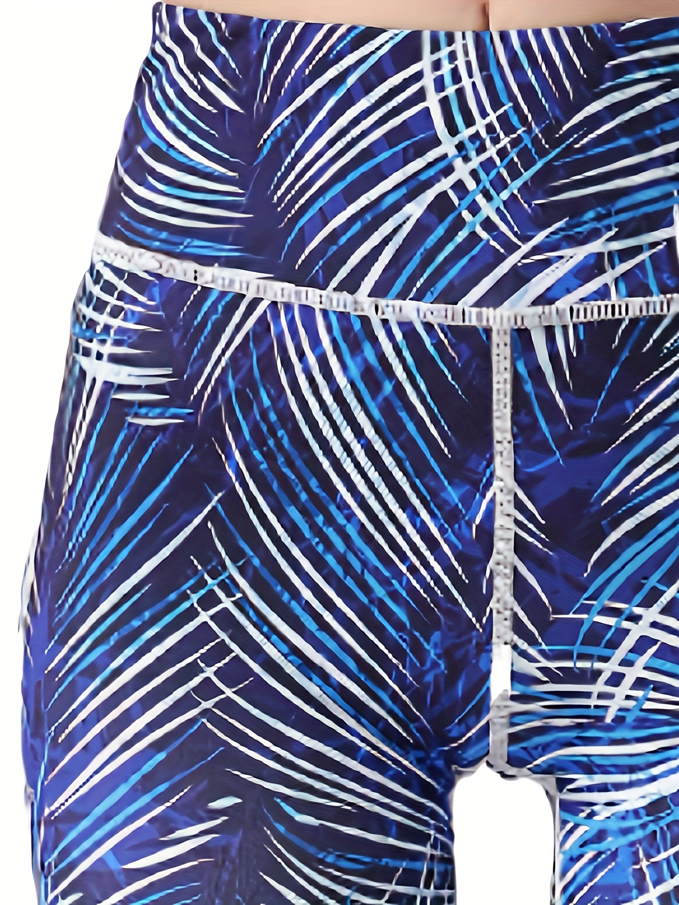 Striped Print High Waist Yoga Pants Slim Fit Butt Lifting Tummy Control