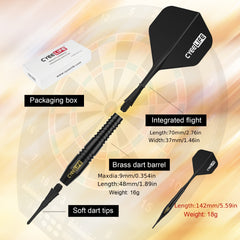 CyeeLife 18g Soft Tip Darts Set with Carry Case & 30 Extra Points