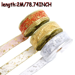 2m Long Christmas Ribbon Craft DIY Decoration Organza Ribbon