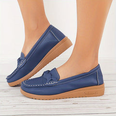 Women's Braided Flat Loafers Slip On Casual Shoes