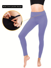 High Waist Women's Fitness Leggings with Inner Pockets