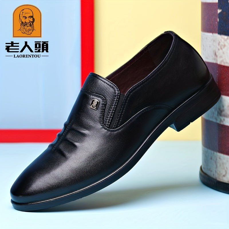 LAORENTOU Men's Leather Loafer Shoes Non Slip Formal Wedding Office