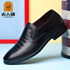 LAORENTOU Men's Leather Loafer Shoes Non Slip Formal Wedding Office