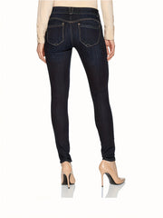 Washed Button Fly Stretch Skinny Jeans
