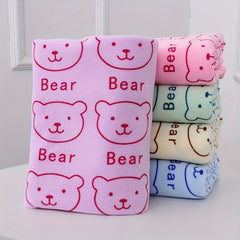 Bear Pattern Beach Towel Ultra Soft Fade Resistant Absorbent Polyester Towel