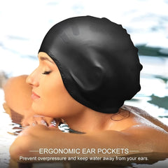 Silicone Ear Protection Swimming Cap for Adults - Non-slip & Waterproof
