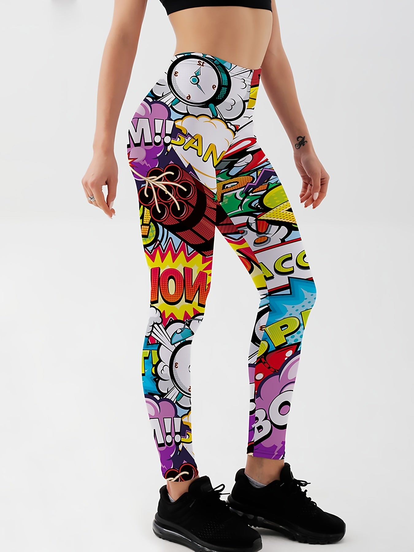 Colorful Cartoon Print Leggings for Stylish Women