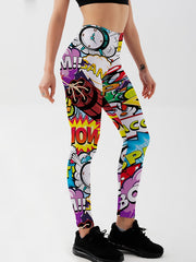 Colorful Cartoon Print Leggings for Stylish Women