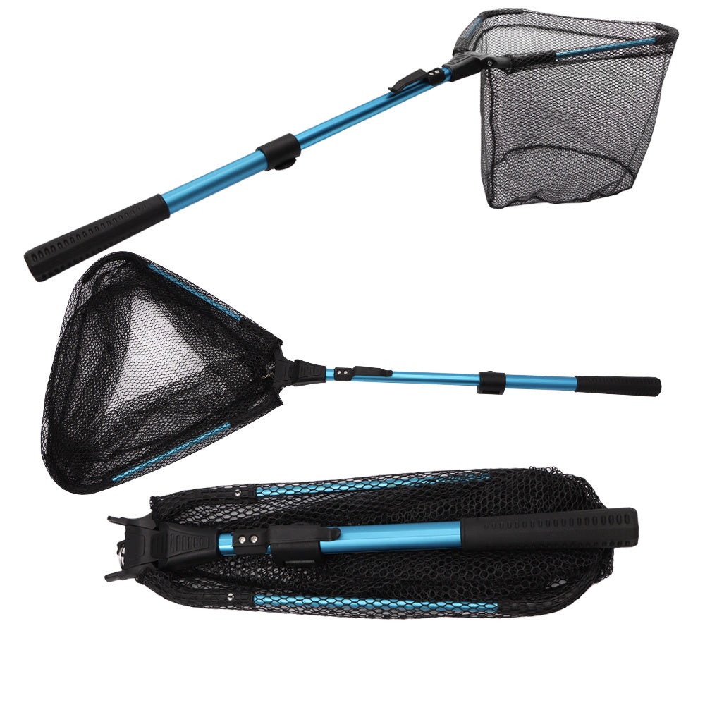 YVLEEN Folding Fishing Net Aluminum Telescopic Pole Nylon Mesh 16in Hoop